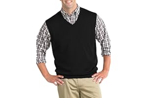 Harbor Bay by DXL Men's Big and Tall V-Neck Sweater Vest Black 3XL