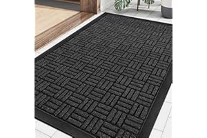 Mibao Front Door Mat, Heavy Duty Durable Welcome Mat for Outdoor Indoor, Dirt Trapper Waterproof Super Absorbent Door Mat for