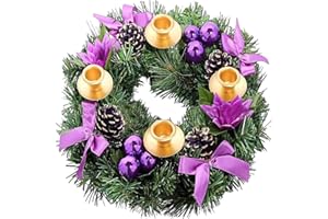 Advent Wreath - 2024 Candle Rings | Christmas Garland, Christmas Advent Wreath Candle Holder |Candles Wreaths for Taper Candl