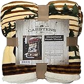 CARSTENS, INC. Ultra Premium Super Soft Plush Sherpa Fleece Oversized Throw Blanket 54" x 68", Hinterland
