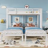 LTGB Triple Sleeper Bunk Bed with Side Ladder for Kids & Teens - White view 6