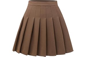 DRESS NICES Women Pleated Skirt A-Line Short Mini Basic Skirt School Uniform Cheerleader Skirts Skater Skirt
