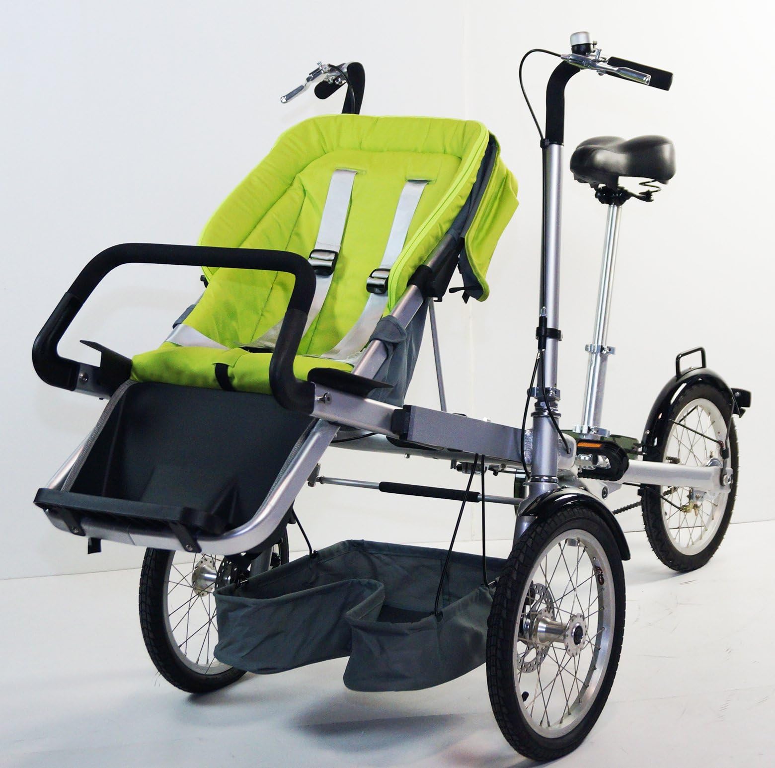 3 Wheels Folding Bicycle Stroller Bike Carrier Pushchair Bike For Jogging Mother & Baby. rideONEcar