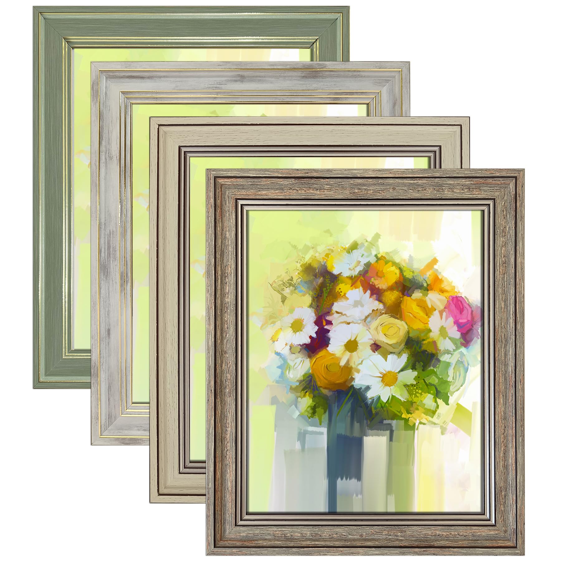 Photo 1 of LUCKYLIFE 5x7 Picture Frame Set of 4, Rustic Farmhouse Picture Frames for Table or Wall Hanging