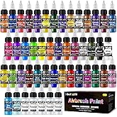 HOMY ARTY Airbrush Paint - 43 Colors with 5 Thinner, Ready to Spray Airbrush Paint Set, Water-Based Acrylic Air Brush Paints for Metal, Plastic Models, Canvas, Wood - 48 Bottles