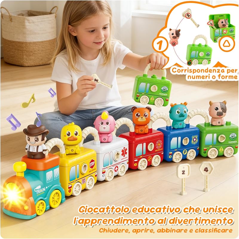 Giochi Montessori 2 Anni Treno Giocattolo Fattoria Animali Bambini