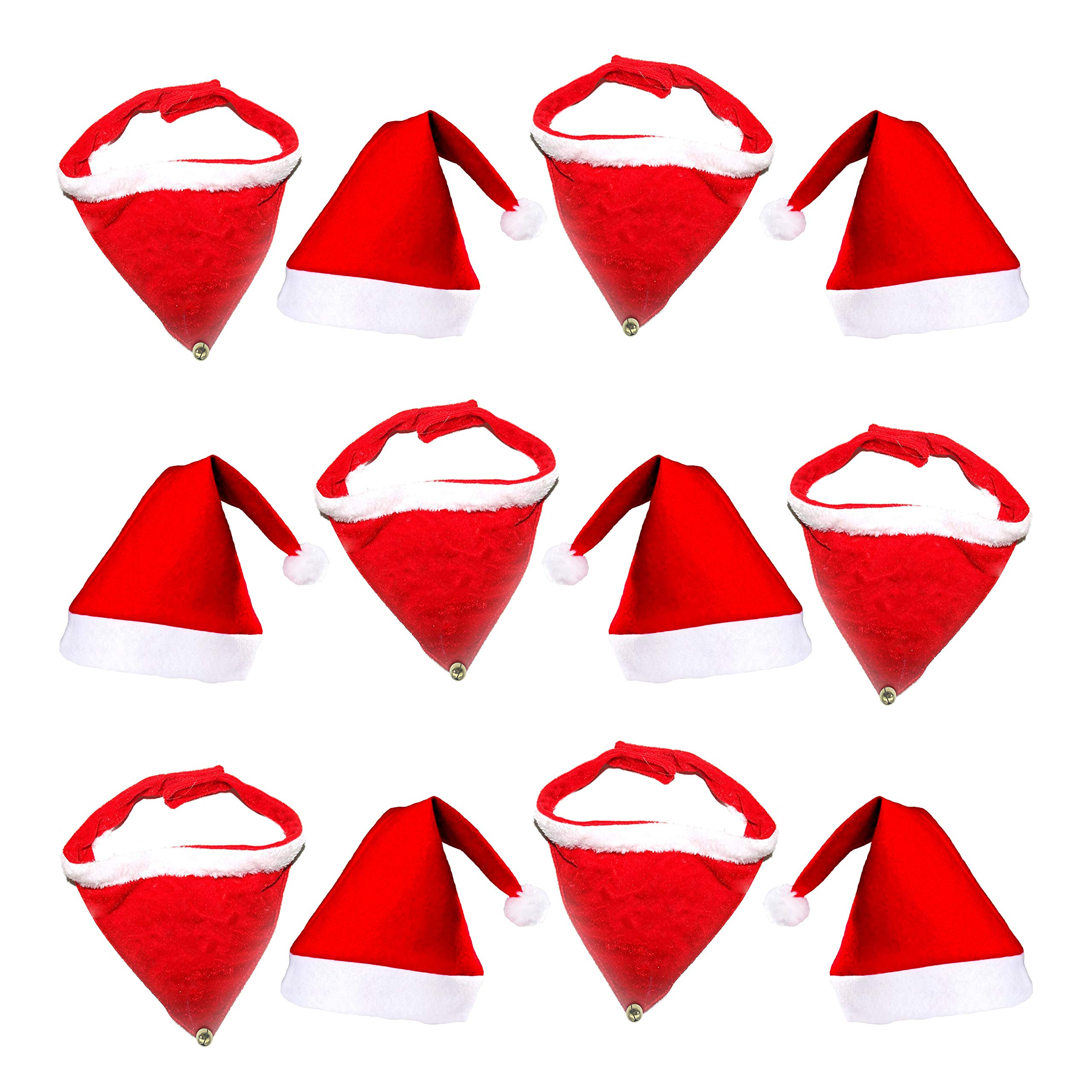 by Robelli Merry Xmas Gift Pack for small Dogs (6x Santa Hats, 6x Velvet Bandana Collars)