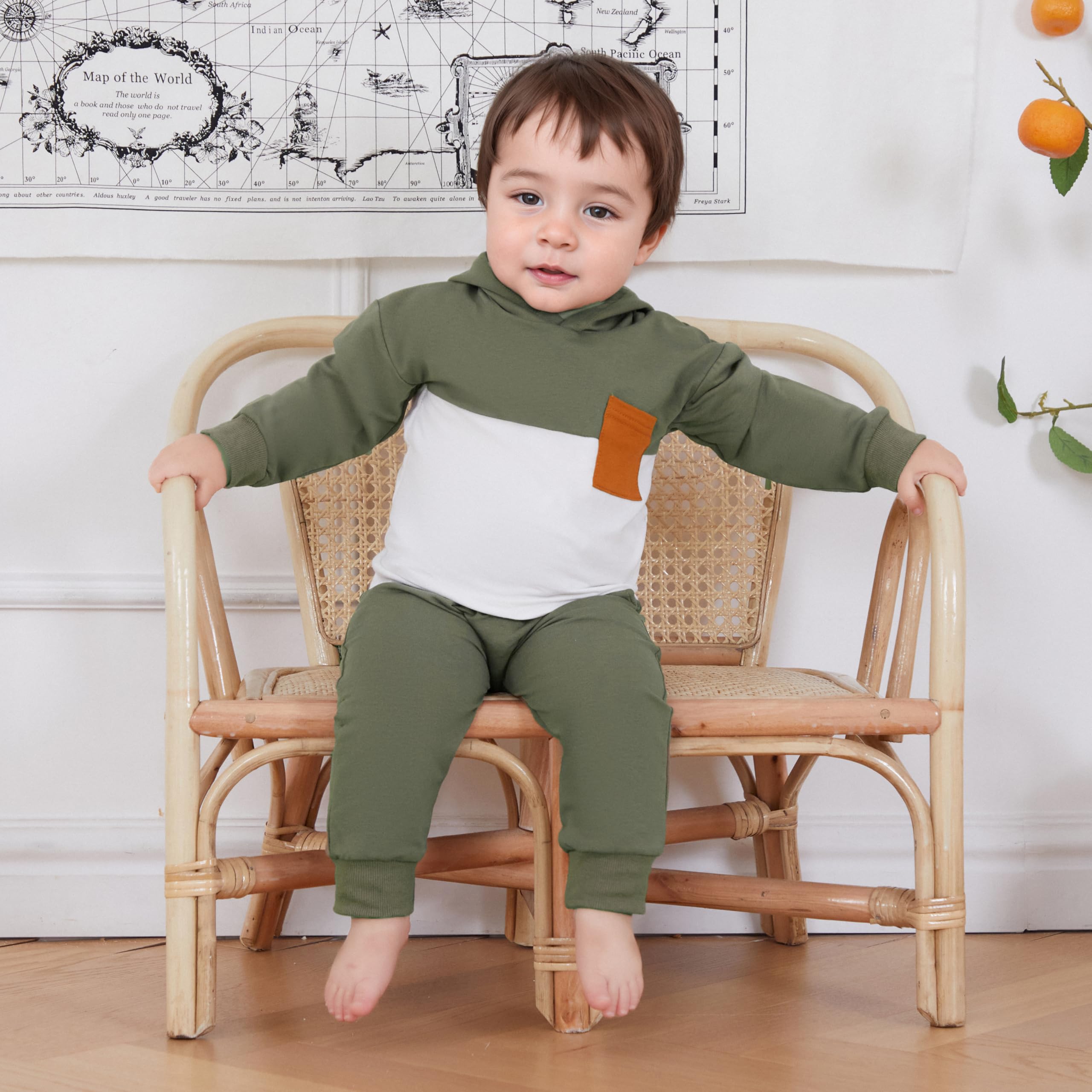 LIOMENGZI Infant Baby Boy Fall Winter Clothes Outfits Hooded Long Sweatshirt Pants Set Toddler Clothes 6 12 18 24 Months 2T