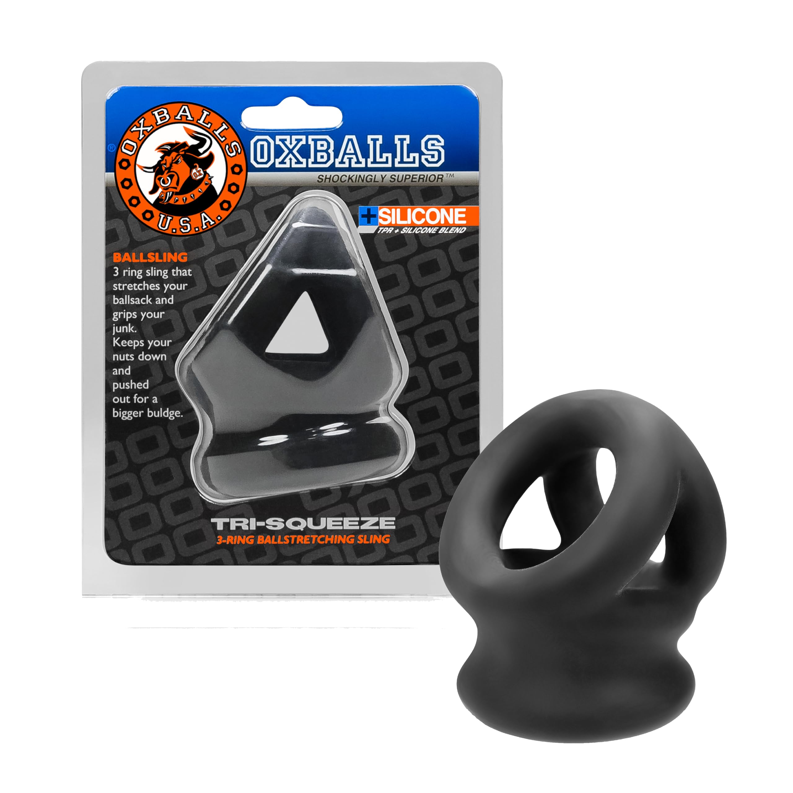OXBALLS Tri Squeeze Cocksling Black