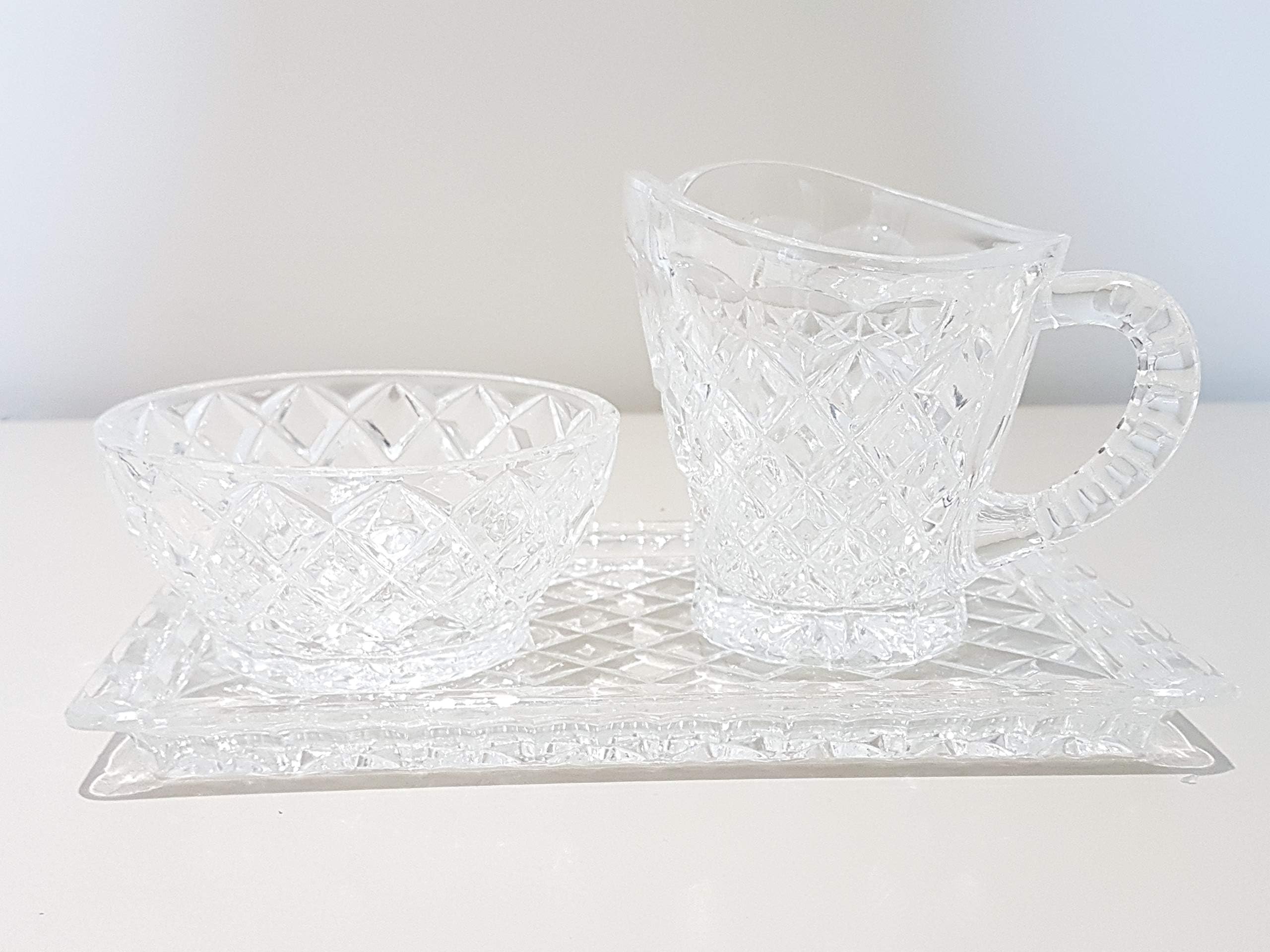 Bohemia Crystal Milk, Sugar & Tray 3 pcs Set