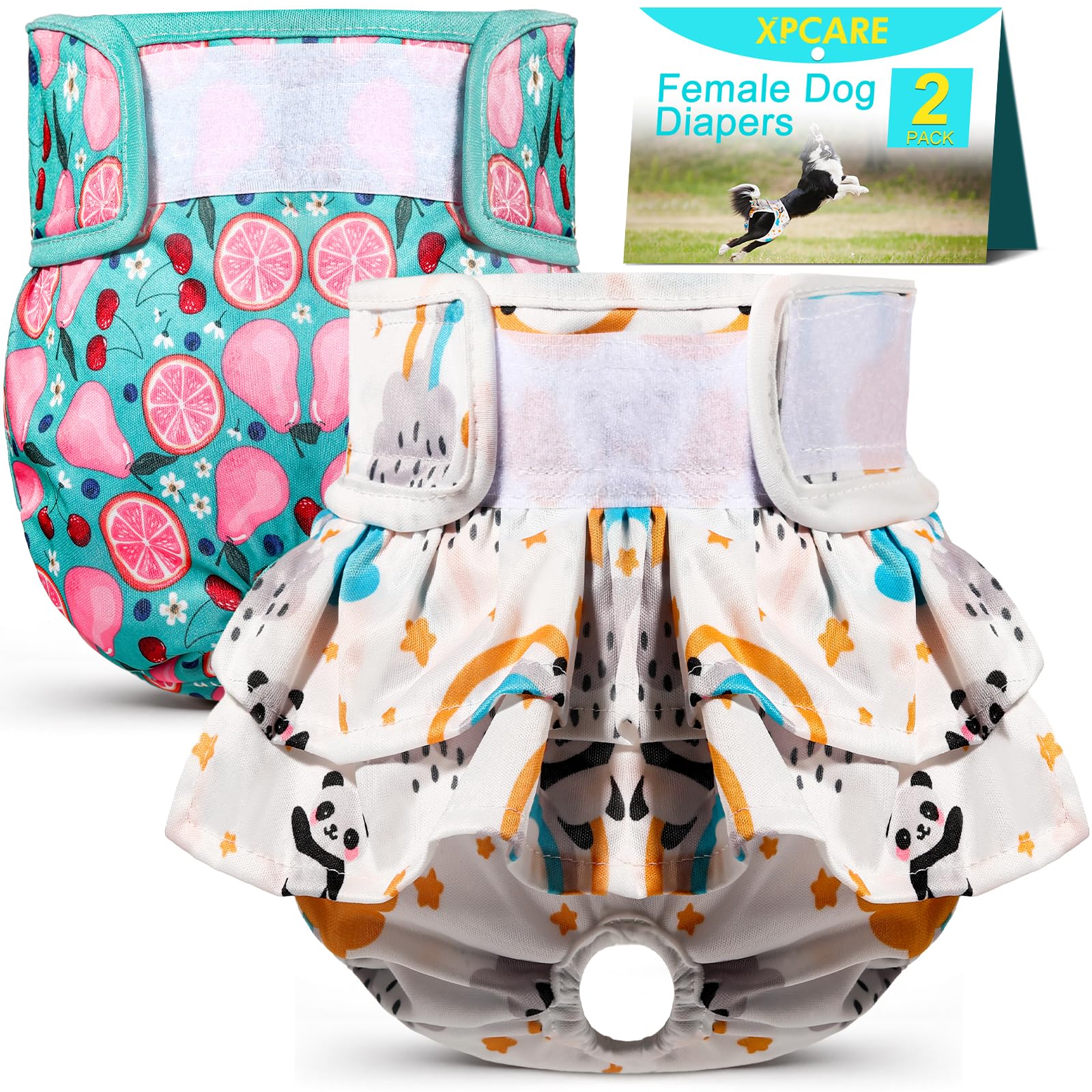 Photo 1 of XPCARE Reusable Dog Diapers - 2 Packs Absorbent, Leak-Proof for Female Dogs (Small)