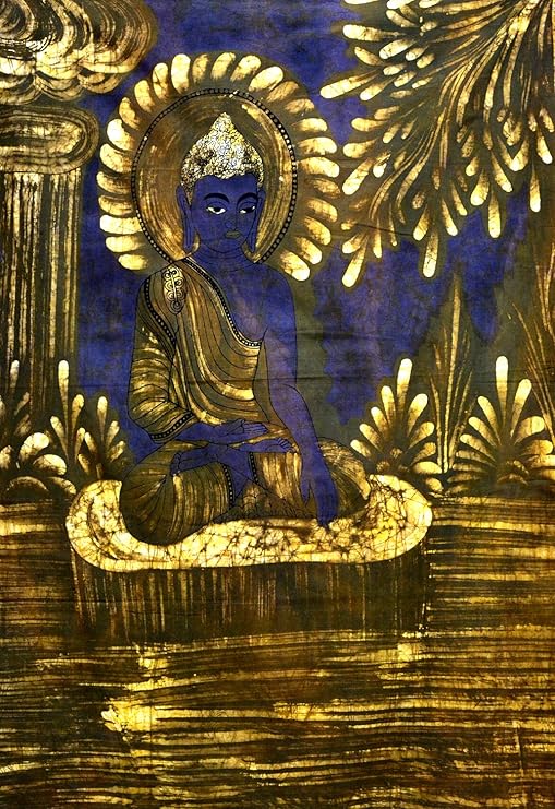 Figura De Buda Para Interiores Indio Senor De Algodon Tapiz De