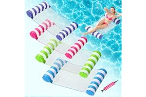4 Pack Inflatable Pool Floats, OKSUWATER 4-in-1 Water Hammock, Pool Floats Adult Size for Swimming Pool Party Summer Lake Water Fun