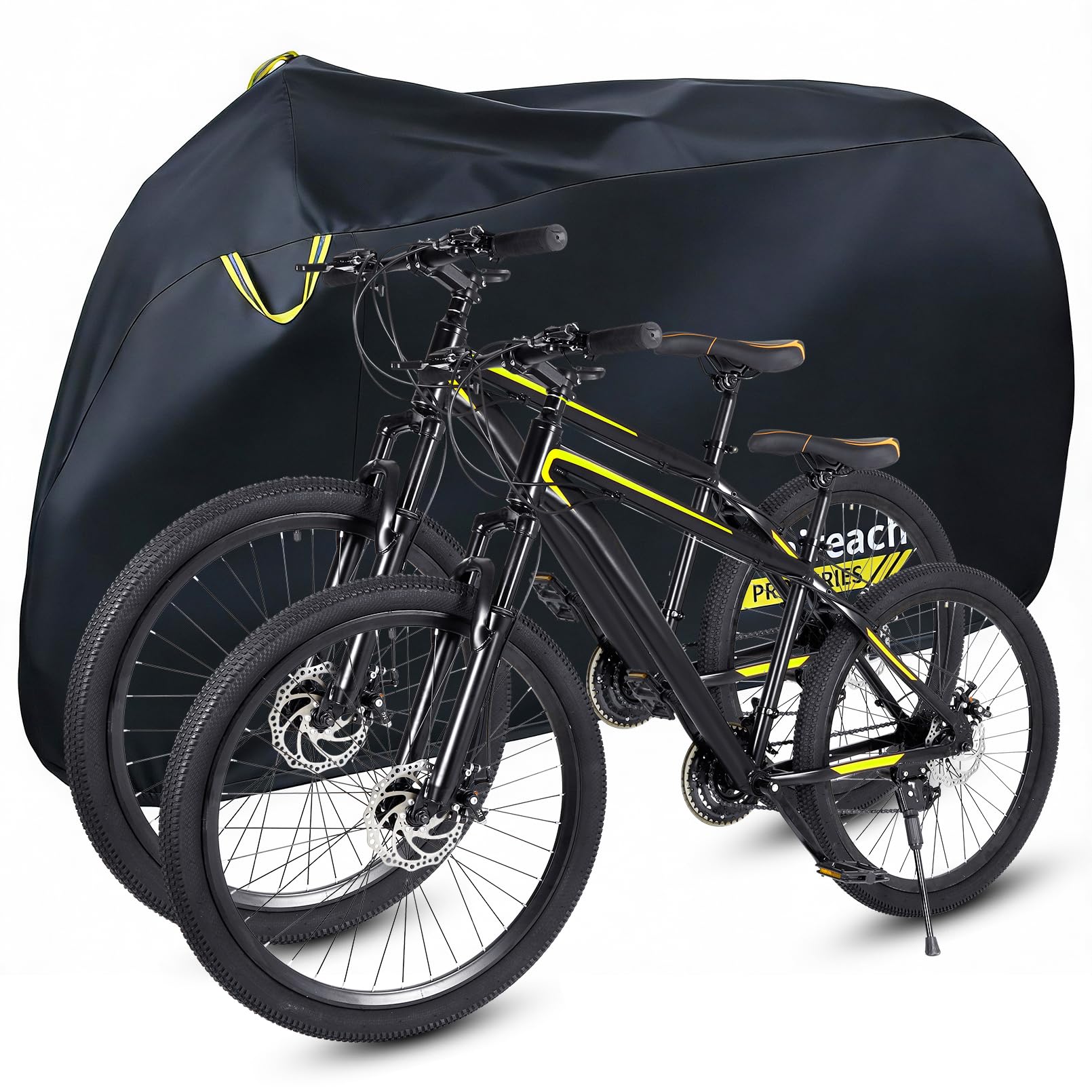 Faireach 420D Bike Cover Waterproof Outdoor for 2 bikes, Heavy Duty OXFORD Fabric Bicycle Rain Cover, Anti Dust Rain Snow UV Bike Storage Cover for Mountain Road Electric Bike, 205*115*90cm