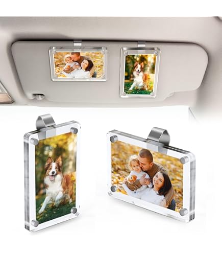 Clip Pare-soleil Photo Cadres Photo Magnétiques Pour Pare-soleil Voiture - 2 Pièces - Acrylique Transparent - Installation Facile Picture Frame For Wall
