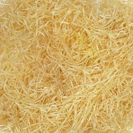 Satyam Kraft 100 gm Paper Grass for Crafts Project Gift Packing Crafts, Christmas Decoration, Decoration,Baby Shower Decoration (Beige)