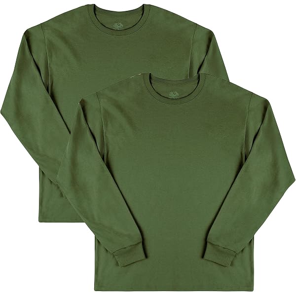 T-shirt Manica Lunga FRUIT OF THE LOOM – Uomo, Colore Unico, Nuova Senza Etichette - 5