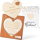 CJiangpo Will You Be My Godmother Proposal Gift, Madrina Proposal Gift in Spanish Godmother Card Ideas from Godchild, Wooden God Mother Announcement Baptism Christmas Gift