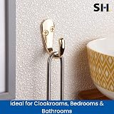 Select Hardware 2x Single Robe Coat Hooks Polished Brass Door Wall Mountable view 5