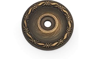 RK International RKI Antique English R.K. International BP 490 AE Flat Deco-Leaf Knob Backplate