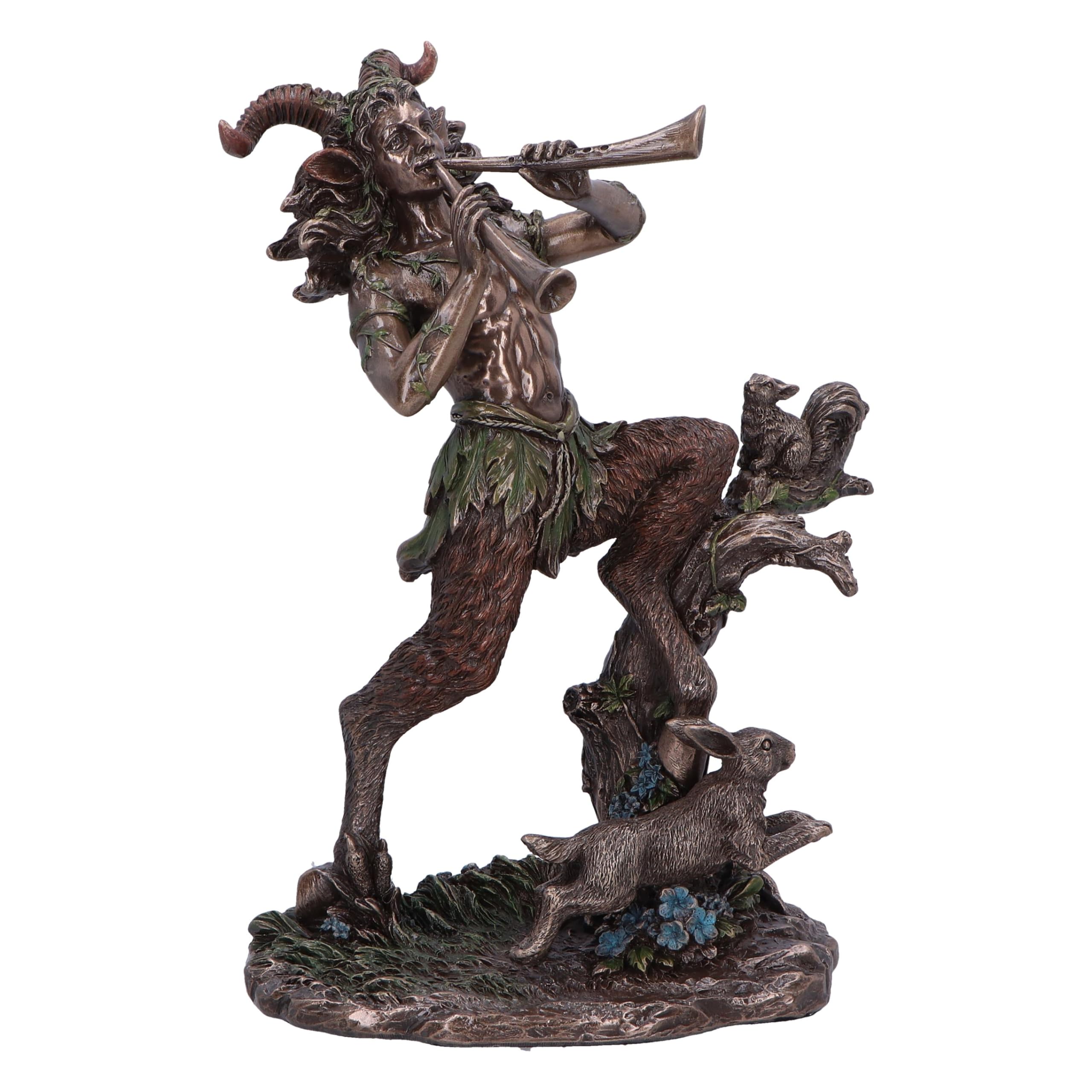 Nemesis Now Satyr Nature Spirit Figurine 21.5cm, Resin, Bronze, Half Human Half Animal Ornament, Mythology Collectible, Cast in the Finest Bronze Resin, Polished Finish