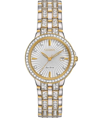 Amazon.com: CITIZEN Ladies' Eco-Drive Crystal 30mm Stainless Steel