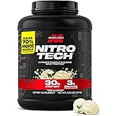 Muscletech Whey Protein Powder (Vanilla Cream, 4 Pound) - Nitro-Tech Ultimate Muscle Building Formula with Whey Protein Isolate - 30g of Protein, 3g of Creatine & 6.8g of BCAA - Packaging May Vary