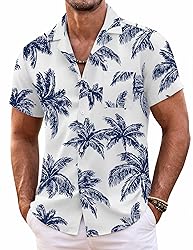 COOFANDY Mens Hawaiian Shirt Short Sleeve Floral