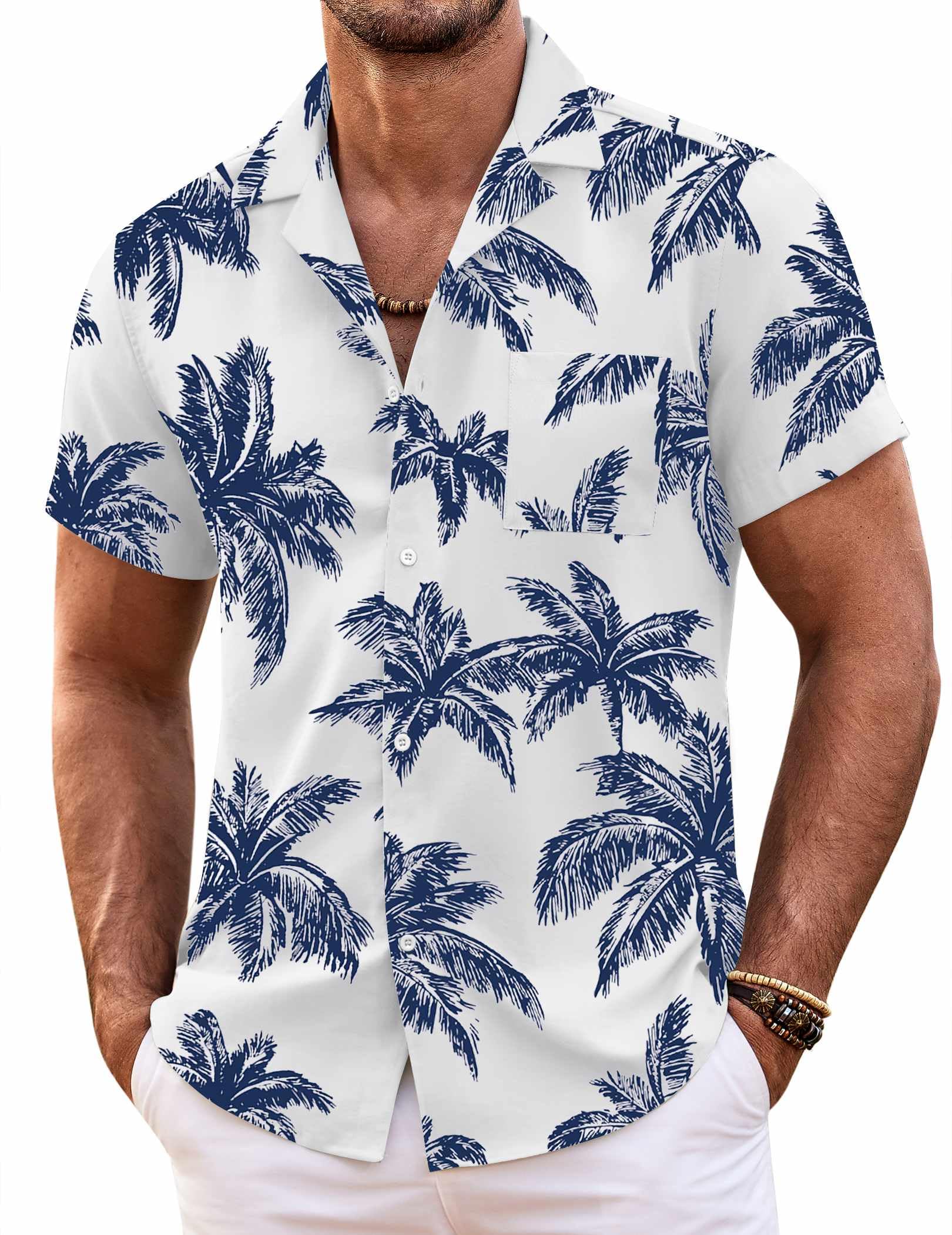 COOFANDY Mens Hawaiian Shirt Short Sleeve Floral