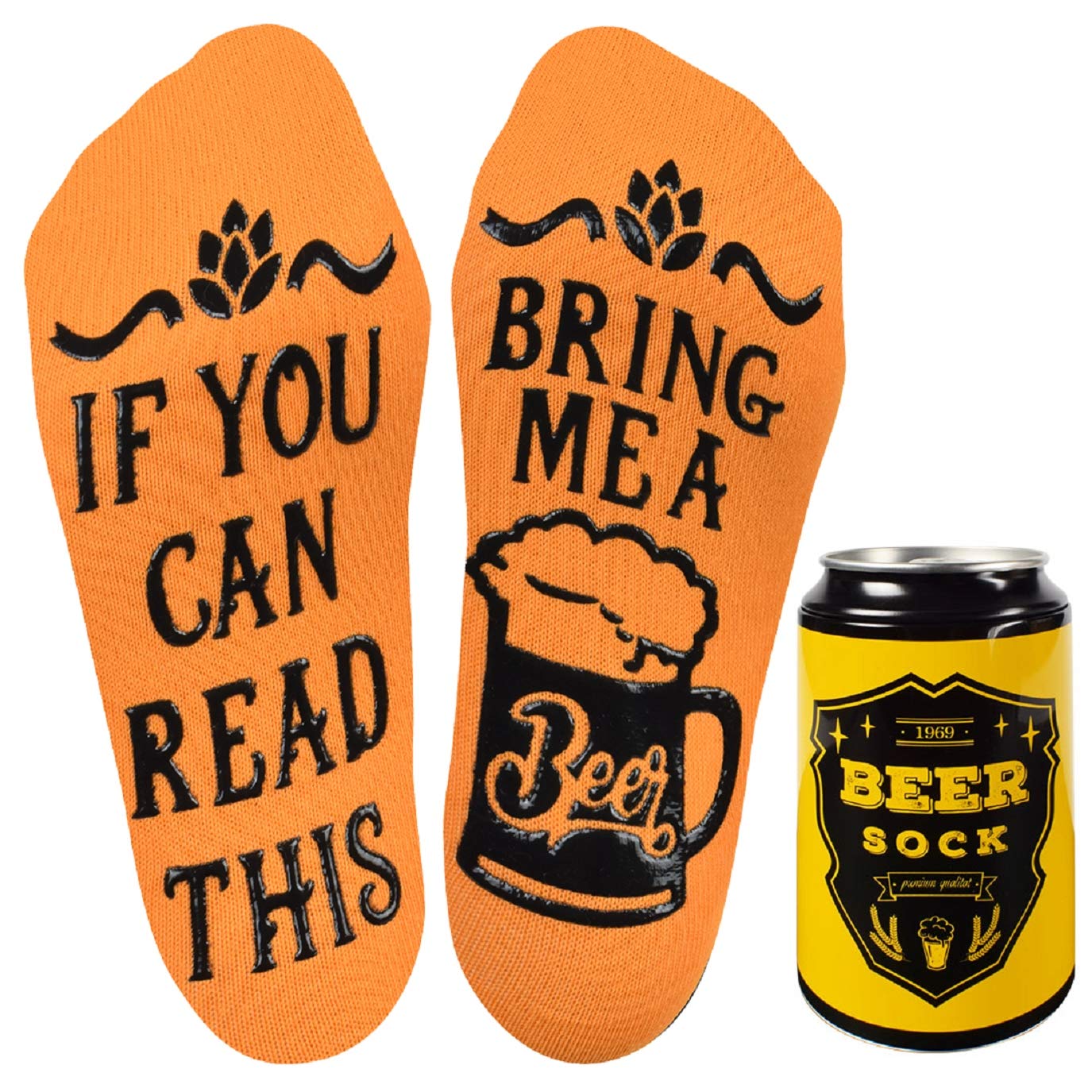Funny Socks for a Beer Lover"If you can read this bring me a beer"Full Length Lounge Socks Luxury Cotton Socks