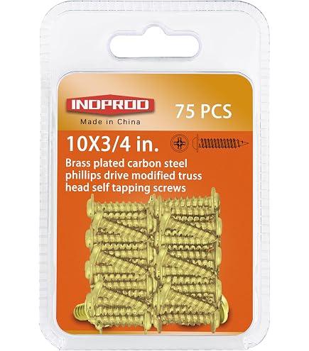 Viti Per Legno Ottone Massiccio Testa Piana Phillips #8 X 1/2 Pollice - 50 Pezzi