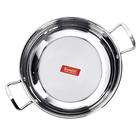 Sumeet Stainless Steel Induction Bottom (Encapsulated) Gas Stove Friendly Kadhai Size No.11 1.5 LTR