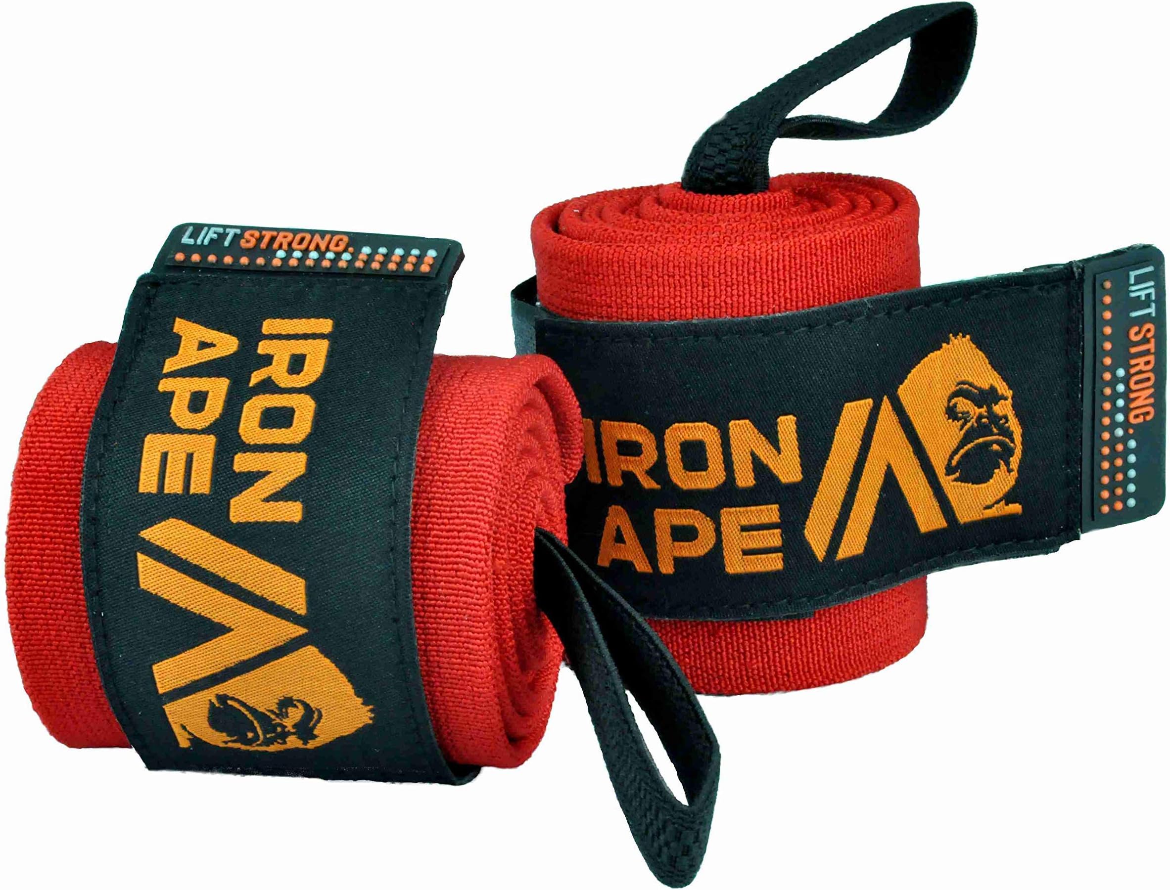 IRON APE Extra Stiff 24" & 34" Powerlifting Wrist Wraps for Weight Lifting, and Bodybuilding. New, Improved Design for Men and Women.