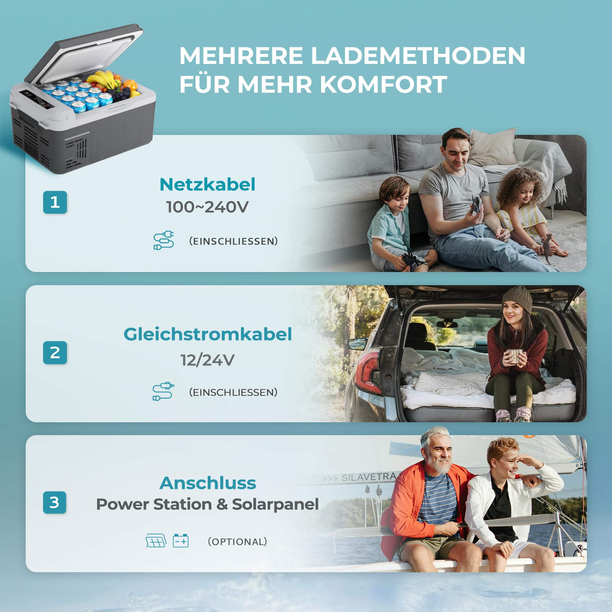 EUHOMY 10L Kompressor Kühlbox (-20℃~20℃) 12/24V DC & 230V AC Tragbarer Kompressor-Kühler mit Bluetooth APP Steuerung, 15-Min Schnellkühlung, ECO/MAX Modi, Leise <45dB, für Camping, Wohnmobil & Reisen 3