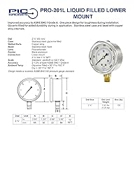 PIC Gauges PRO-201L-254J 0-500 PSI Pressure
