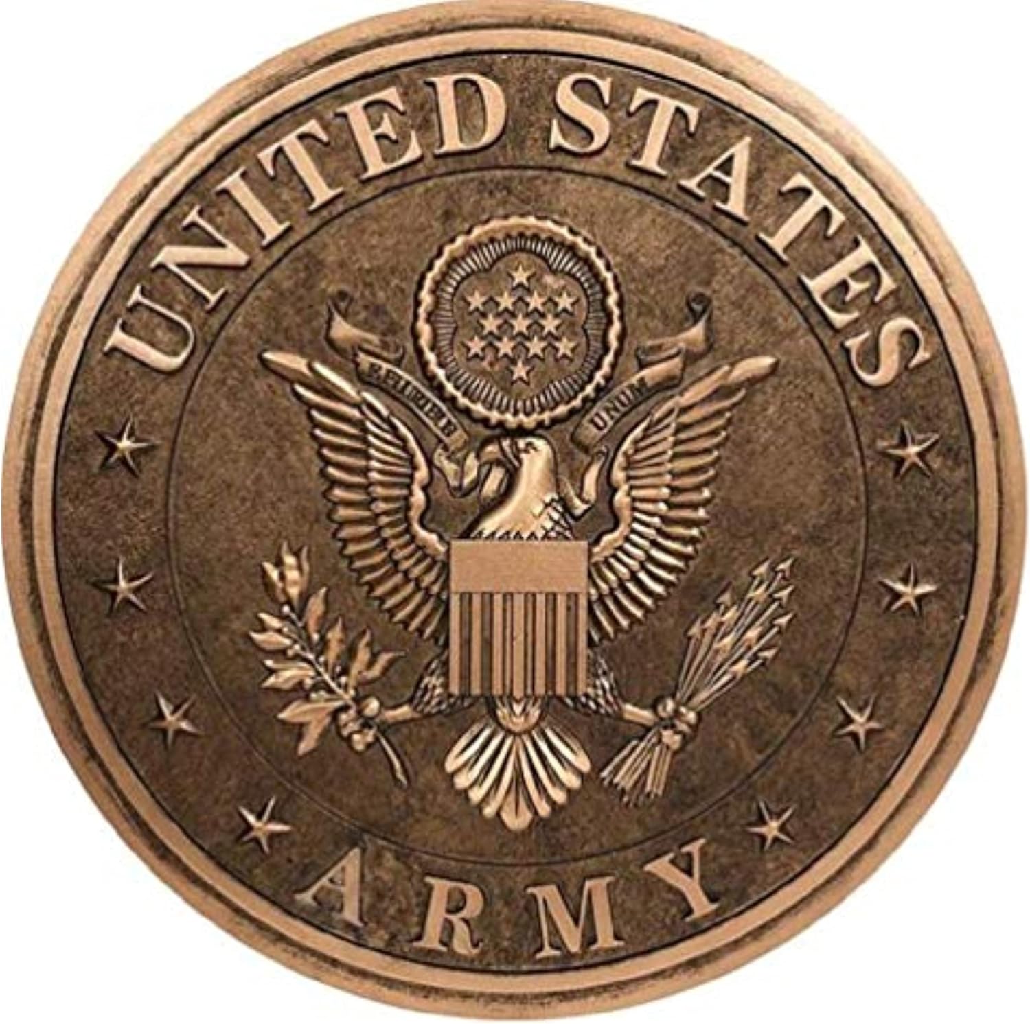 Hardscaping Materials - Spoontiques - Garden Décor - U.S. Army Bronze Tone Stepping Stone - Decorative Stone for Garden