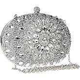 COAIMANEY Womens Sparkly Rhinestone Glitter Clutch Purse Evening Handbag Shoulder Bag for Wedding Party Prom