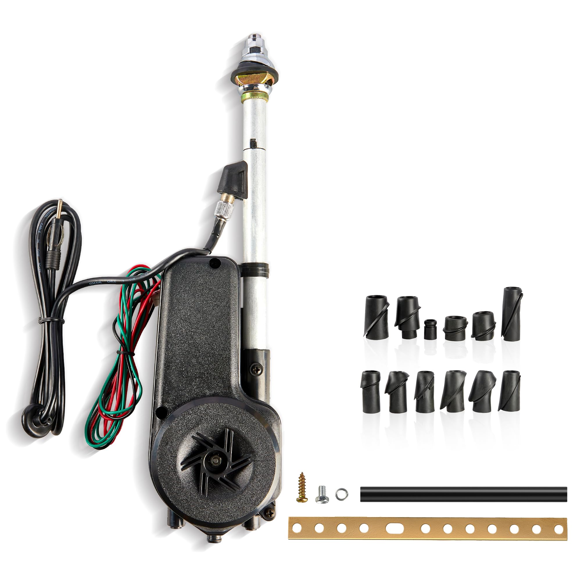 Photo 1 of RED WOLF Universal Car Fully Automatic Power Antenna for 12V Motor Vehicles AM FM Retractable Mast Antenna Replacement Kit