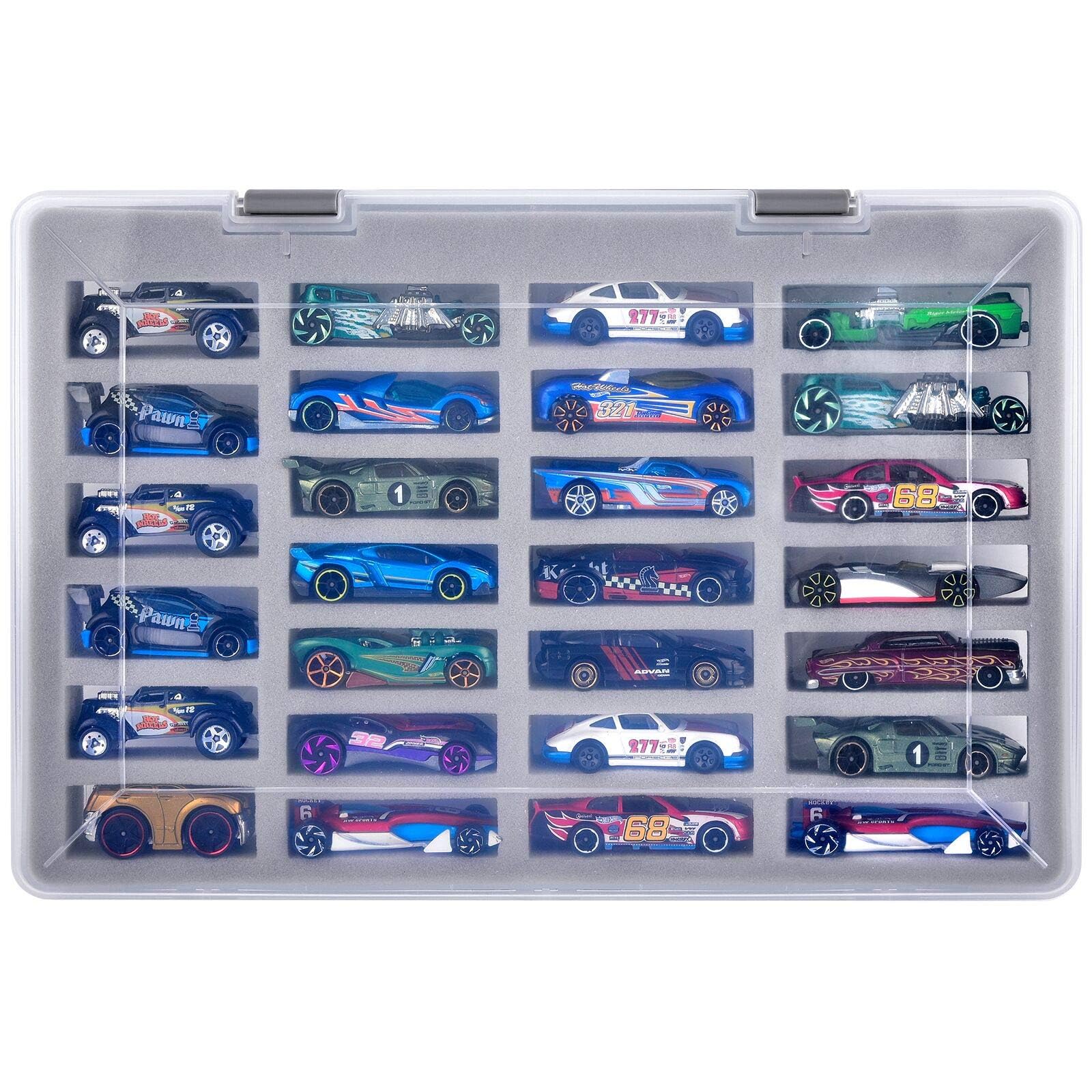 Photo 1 of FULLCASE Case Compatible with Hot Wheels Cars. Toy Organizer Storage Container Holds for Hotwheels Car 27pcs. Display Carrying Holder with 4 Size of Slots (Box Only)