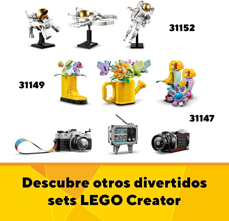 Lego creator skate retrô 3 em 1 conversível em mini skate ou cassete de rádio de brinquedo articulado, conjunto de construção criativa como presente para meninos e meninas e skatistas a partir de 8 anos 31148