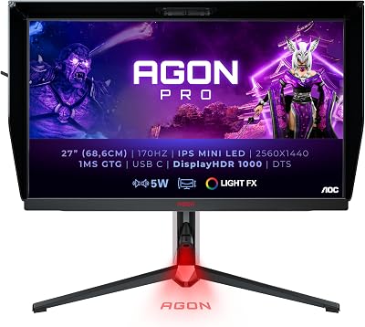 AOC AGON AG274QXM 27" QHD 170Hz Mini LED Gaming Monitor 1ms HDR 1000 USB-C KVM