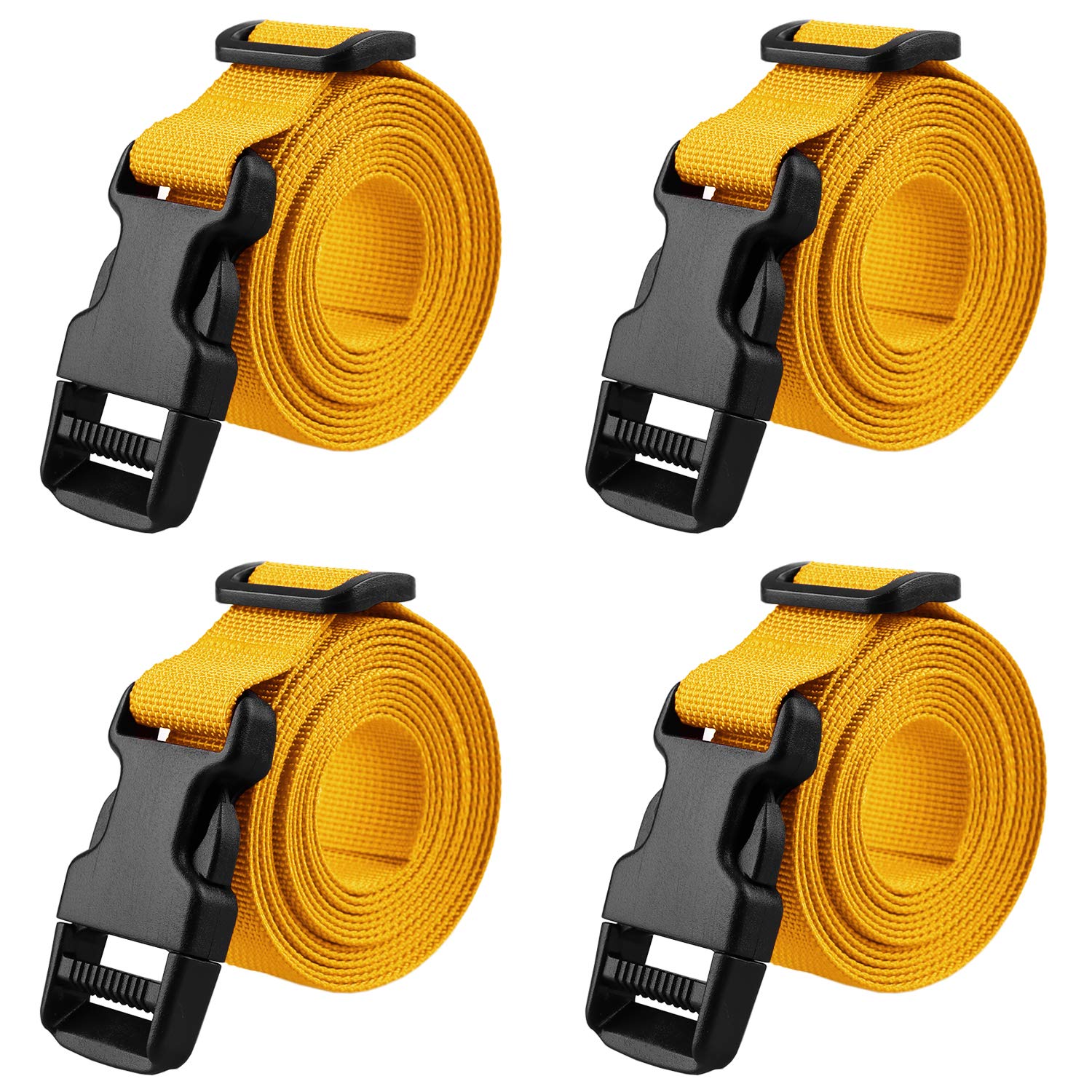 MAGARROW 78" x 1" Strap Buckle Packing Straps Adjustable 1-Inch Belt (Golden Yellow (4-PCS))