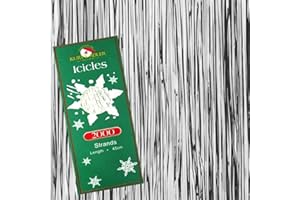 KURT S. ADLER Silver Tinsel Icicles Strands 2000 18“ Icicle Strand Garlands Per Package
