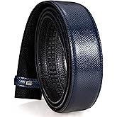 Barry.Wang Ratchet Belt Buckle Strap Replacement 1 3/8”,Leather Belt Straps for 40MM Slide Click Buckle,Trim to Fit