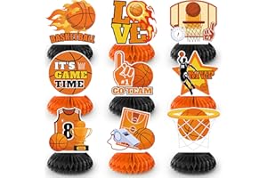 Basketball Honeycomb Centerpiece, 9pcs Basketball Birthday Honeycomb Centerpiece, Basketball Party Honeycomb Centerpieces & B