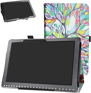 Acer Iconia One 10 B3-A50 Case,Bige PU Leather Folio 2-Folding Stand Cover for Acer Iconia One 10 B3-A50 10.1 inch 2018 Tablet (Not fit Acer A3-A50),Love Tree