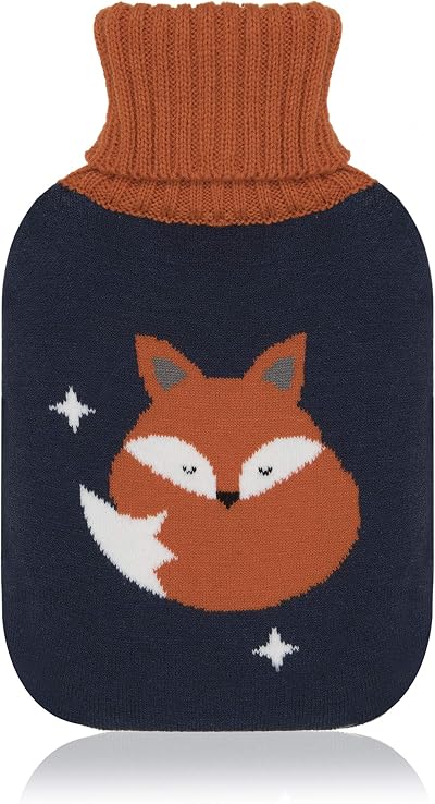 The Hot Water Bottle Shop Knitted Midnight Fox Cover - Cozy Warm Winter