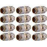 SharkBite Max 1/2 Inch Coupling, Made in the USA, Pack of 12, Push to Connect Brass Plumbing Fitting, UR008