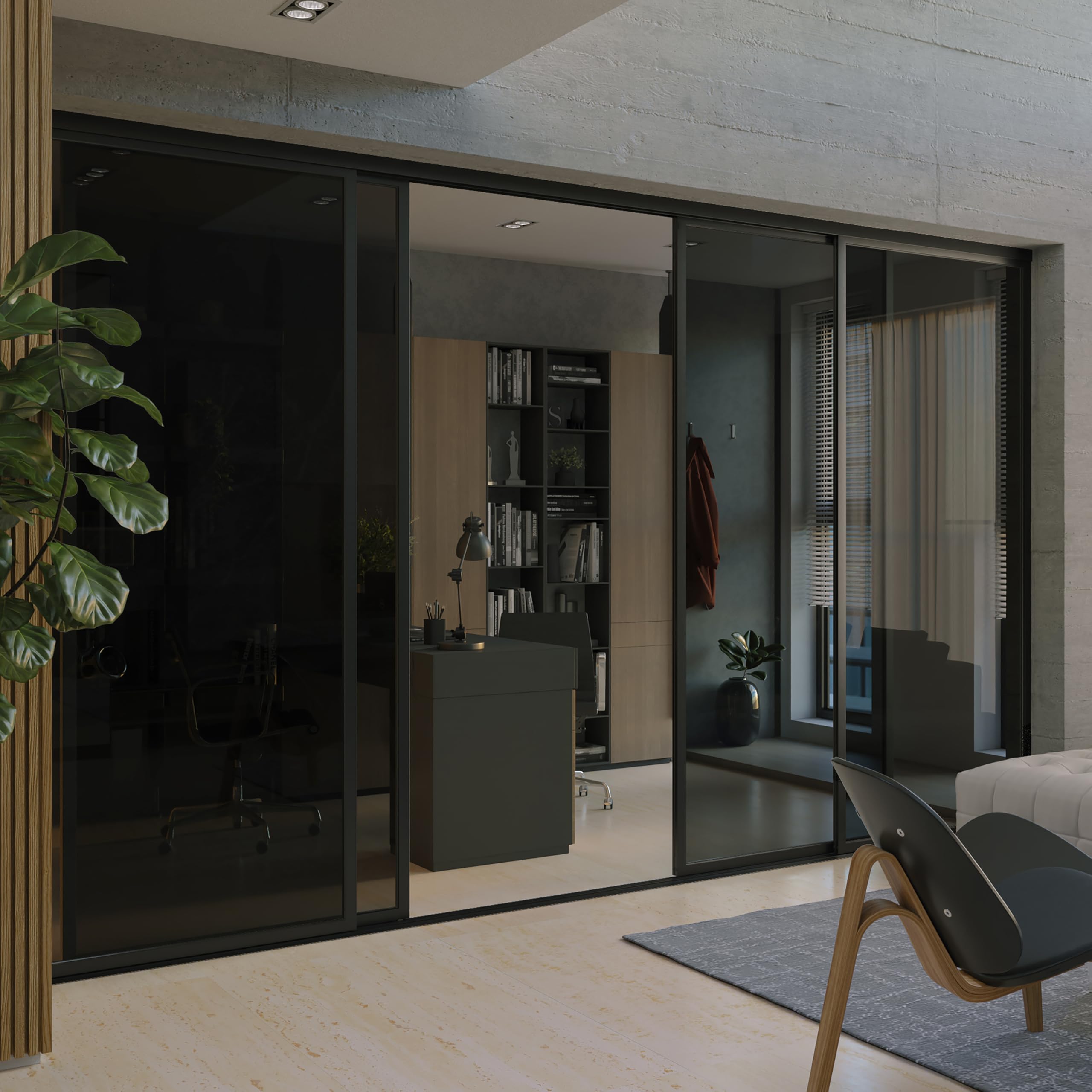 Doors 55 Glass Room Divider Panel and Partition