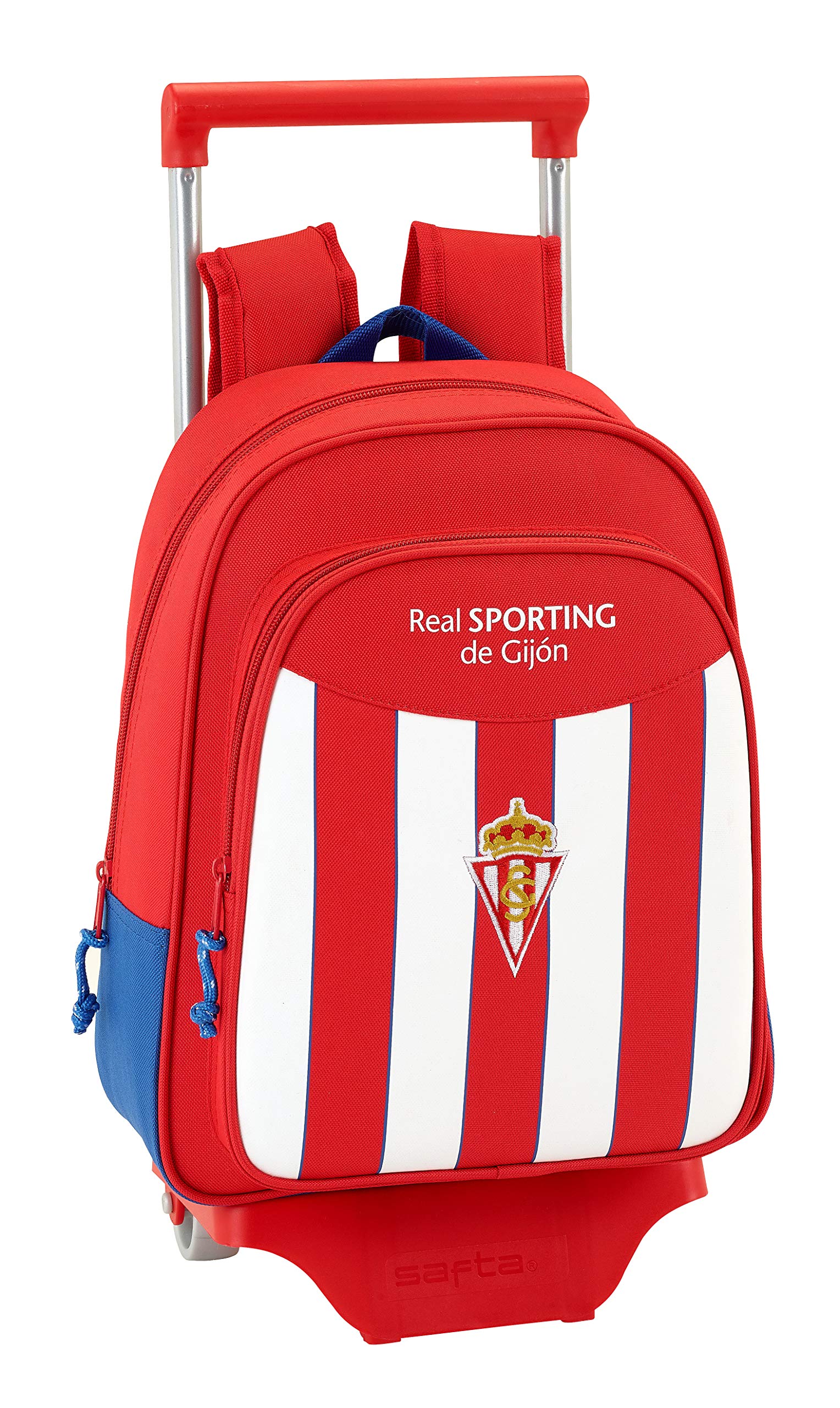 Real Sporting De Gijon Official School Backpack with Safta Trolley